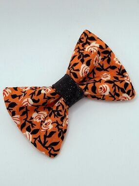 Floral, handmade, cat or small dog over the collar bowtie